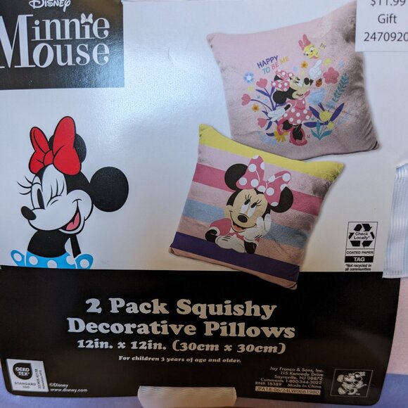 Disney NWT Minnie Mouse Squishy Pillow Set - Picture 1 of 3